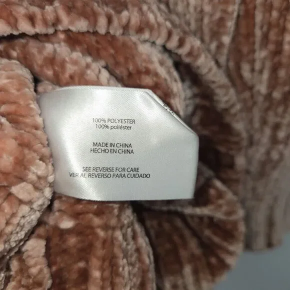 Orvis Womens Chenille Crewneck Sweater Plush Dusty Rose Size Small - Picture 4 of 4